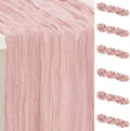 6 Pack Blush Pink Cheesecloth Table Runner 35x120 Inch 10Ft Rustic Gauze Cheese Cloth Table Runner Sheer Cheesecloth Table Runners for Wedding Party Bridal Shower Decoration by SuBleer