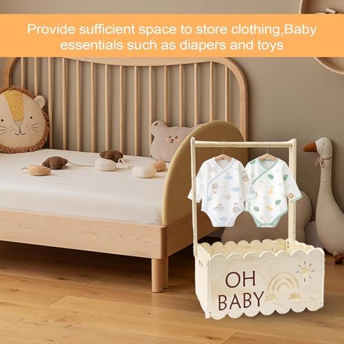 Infant Shower Crate Storage Bin Container Decorative Box Display - Image 2