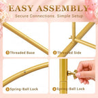 2 Pack Gold Metal Arch Backdrop Stand(7.2FT/6FT),Easy-Install Balloon Arch - Image 5