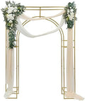 7.8 FT Wedding Arch Backdrop Stand, Balloon Arch Stand Gold Metal Arch Backdrop Stand Wedding Arches for Ceremony, Weddings, Birthday Parties, Engagements, Baby Showers by Cbhfmljd