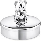 Teddy Bear 925 Sterling Silver First Curl & Tooth Keepsake Box by KRYSALIIS
