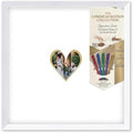 Solid Wood Signature Frame with Heart Opening - White Wood - Metallic Gold Accent Mat - Guest Book Alternative with Gel Pens Made in the USA by CustomPictureFrames