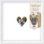 Solid Wood Signature Frame with Heart Opening - White Wood - Metallic Gold Accent Mat - Guest Book Alternative with Gel Pens Made in the USA by CustomPictureFrames