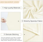FANPROMS Wedding Arch Cover Ivory 4x7.2FT Spandex Fitted Arch Cover Backdrop Fabric Chiara Round Top Arch Covers Stretchy Backdrop 2-Sided Arch Stand Covering for Wedding Birthday Balloon Arch Frame - Image 3
