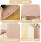 Boho Arch Backdrop Cover 7.2FT 6.6FT 6FT Stretchy Wedding Arch Covers Set of 3 Spandex Fitted Nude Champagne Cream Fabric Backdrop Cover for Party Baby Shower Birthday Decoration - Image 5