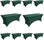 10-Pack 6ft Spandex Table Covers for Rectangle Standard Folding Tables - Wrinkle Resistant Stretch Tablecloths - Ultimate Fitted Table Protector for Parties, Banquet, Wedding by Unknown