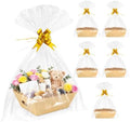 EVELOMO 6 Pack Empty Gift Baskets to Fill - 10" x 8" Baskets for Gifts Empty, Sturdy DIY Gifts Baskets Sets with 500g Crinkle Cut Papers for Birthdays Weddings Parties and Holidays (Kraft) by EVELOMO