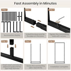 Wedding Sign Holder, Adjustable Welcome Wedding Sign Stand, Heavy Duty Easel Stand for Sign, Wedding Seating Chart Stand, Easel for Display, Square Backdrop Stand Black - Image 4