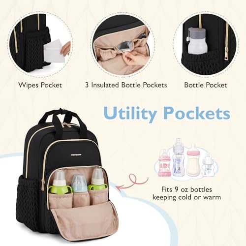 mommore Diaper Bag Backpack, Large Travel Baby Bag for Daily Essentials - Image 4