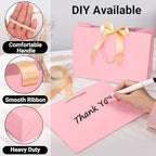 EUSOAR Pink Gift Bags, 25pcs 12.5"x4.5"x11" Gift Bags With Ribbon Handles, Thank You Paper Bag Gift Wrap Treat Bags Bulk for Wedding Guests Birthday Bridesmaid Anniversary Holiday Party Business - Image 3