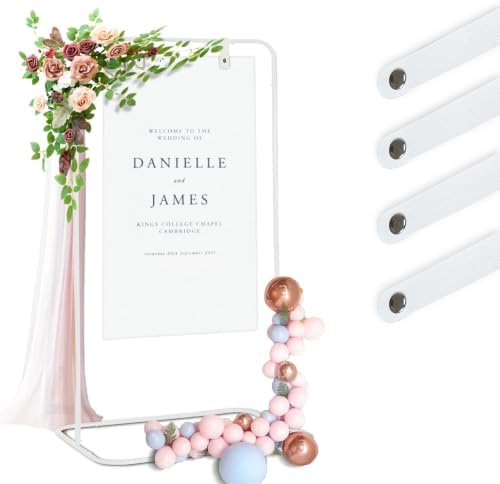 Adjustable Wedding Welcome Sign Easel Stand, Heavy Duty Sign Holder 75”x31”x20” for Wedding, Birthday, Baby Shower Events (White, M) - Image 4