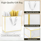 Addblu 24 Pack White Large Gift Bags with Handles & 72 Tissue Papers - Image 3