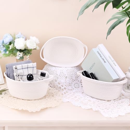 6 Pack Baskets for Gifts Empty, 12"x 8"x 5" White Woven Gift Baskets with 6 Bags and 6 Bows, Bulk Storage Baskets with Handles for Raffle, Baby Shower, Wedding, Party Favors - Image 4