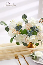 Serwalin 2PCS White Artificial Flowers, Silk Rose Flowers for Wedding Decor - Image 3