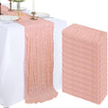 12 Pack 10Ft Blush Pink Cheesecloth Table Runner 23 x 120 Inch by CKIKU