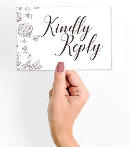 50 Blank RSVP Cards,RSVP Postcards No Envelopes Needed,Floral Print Response Card,RSVP for Wedding,Baby Shower,Bridal Shower - Image 2