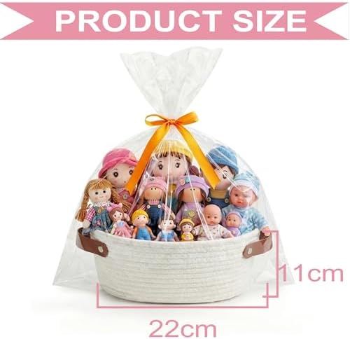 6-Pack Gift Basket Set, Cotton Rope Woven Basket with Gift Bag & Ribbon for Baby Showers, Newborn Celebrations, Events & Holiday Gifting, Beige - Image 4