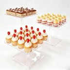 3-Piece Square Acrylic Cupcake Buffet, Dessert Risers Stands, - Image 4