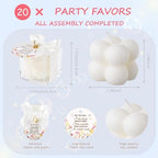 20 Set Fully Assembled Small Bubble Candles Elegant Baby Shower Favors Bulk Set with Decorative Ribbons Thank You Cards for Baby Shower Guest Gifts (20, Flowers) - Image 2