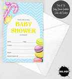 Pack of 30, Boy/Girl Baby Shower Party Collection, Baby Shower Invitation Cards, Fill in the Blank Invites WIth Envelopes, Candy Theme Party Supplies - Image 2