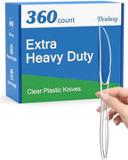 Dealusy 360 Count Extra Heavy Duty Clear Plastic Knives Disposable by Dealusy