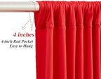 10x10ft Red Backdrop Curtains with Lights Photo Drapes Wrinkle Free Fabric Backdrop Curtain for Wedding Birthday Party Baby Shower Bridal Shower Home Party Background Decorations - Image 6