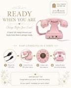 Audio Guest Book Phone for Weddings, 32GB Voice Recorder, Pink - Image 3