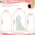 EMART 8/7.2/6.6Ft Metal Arch Backdrop Stand Set 3 for Wedding Party Balloon - Image 5