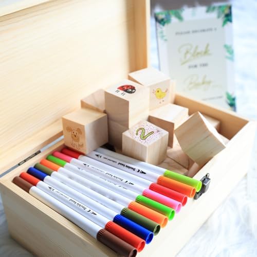 Baby Shower Games 87pcs Kit, Wooden Blocks for Baby Shower to Decorate, Gender Reveal Decorations, Gender Neutral Baby Shower Decorations & Keepsake Guest Book Idea - Image 7