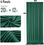 gogoparti 20x12ft Hunter Green Backdrop Curtain for Wedding Parties, 4 Panels (5x12 ft Each) Wrinkle-Free Dackdrop Curtains, Silky Draping Fabric for Birthday Party, Baby Shower, Photo Background - Image 6