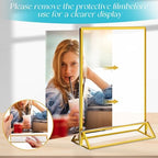 Jeffbaubl 24 Pcs Gold Acrylic Sign Holder, 4 x 6 Gold Frame Plastic Display - Image 3