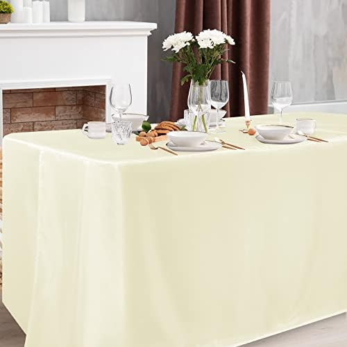 Obstal 2 Pack Table Clothes for 6 Foot Rectangle Tables, Cream - Image 2