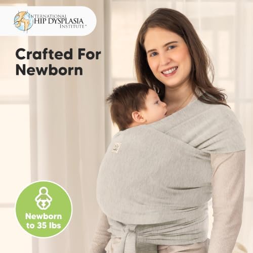 KeaBabies Baby Wrap Carrier, All in 1 Original Baby Carrier (Stone Gray) - Image 2