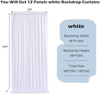60ft x 10ft Wrinkle Free White Backdrop Curtains for Parties Wedding, 12 Panels 5x10ft Silky Soft Polyester Photo Backdrop Drapes for Party Birthday Baby Shower Photography Cloth Background - Image 5