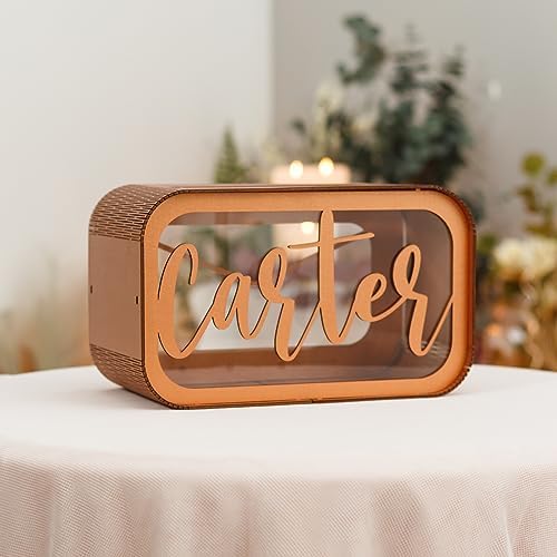 Personalized Wedding Card Box Holder - Wedding Decorations for Ceremony Outside - Wooden Card Box With Slot for Party - Card Box Keepsake Rustic Theme Bridal Shower Envelope Gift Box - Image 3