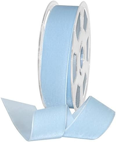 Morex Ribbon Nylon, 1 1/2 inches by 11 Yards, Light Blue, Item 01240/10-713 Nylvalour Velvet Ribbon 1-1/2" by 11 yd by MorexRibbon