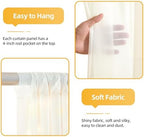 10x10ft Cream White Tulle Backdrop Curtains with Lights String for Parties,Wrinkle Free Sheer Curtain Wedding Photo Backdop Drapes for Baby Shower Birthday Party Photography Home Decorations - Image 2