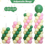 2-Sets Sage Green Pink Yellow Balloon Column Kit, 102Pcs Party Balloons - Image 7