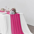 Pufogu 5 Pack 10Ft Hot Pink Chiffon Table Runner Sheer 29x120 Inch - Image 6