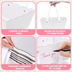 Fuyoo 8 Pack White Basket for Gifts Empty 10x8" Thick Scalloped Gift Bags - Image 5