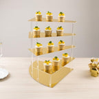 Efavormart 4-Tier Gold Spiral Cupcake Stand Mirror Finish Stairway Dessert Display, Elegant Vanity Storage Perfume Organizer Holder - 17" Tall - Image 4