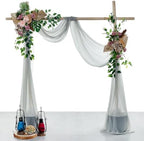 Pack of 1 Wedding Arch Drape Panel Fabric 30" x 75ft - Grey - Image 2