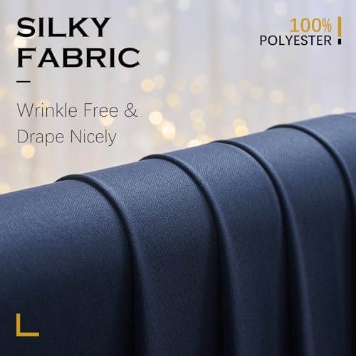 50x12 ft Navy Blue Backdrop Curtains for Weddings, Birthdays and Photos - Image 3