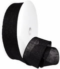 Morex Natural Burlap Wired Ribbon for Decorations, Holidays, Parties, Home and Outdoor Decor, 2.5" x 50 Yd, Black by MorexRibbon