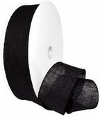 Morex Natural Burlap Wired Ribbon for Decorations, Holidays, Parties, Home and Outdoor Decor, 2.5" x 50 Yd, Black by MorexRibbon