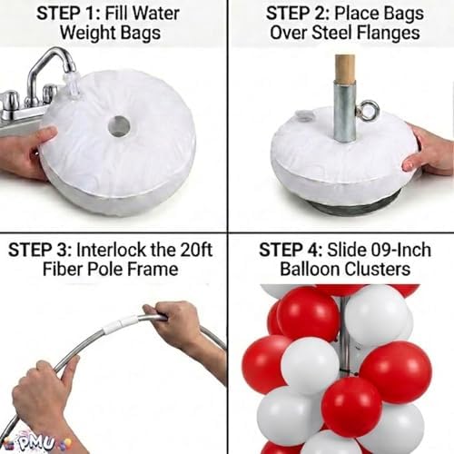 Balloon Arch Deluxe DIY Professional Kit with St. Valentine's Day Red and White Balloons (1/Pkg) Pkg/1 - Image 6