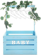 Barydat Wooden Baby Shower Crate Basket with Handle, Blue by home