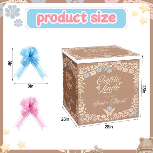 AmazingSpark 28in Giant Gender Reveal Gift Box Kit, Cielito Lindo - Image 2