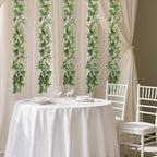 MAKHOT 2pcs Artificial Eucalyptus Garland, 5.9FT Greenery Garland Flower Spring Summer Green Garlands Vines Decoration, Fake Silver Dollar Eucalyptus Leaves Vines for Table Home Wedding Party Decor - Image 6