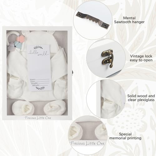 Jetec 12 x 16 Baby Shower Shadow Box Keepsake Frame, White - Image 4
